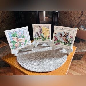 vintage Winnie the Pooh ceramic tile trivets